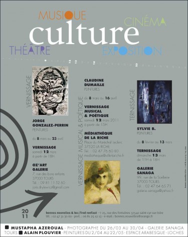 exposition,peinture,gonzalez-perrin,galerie sanaga,espace arabesque,alain plouvier,slvie B,tours,loches